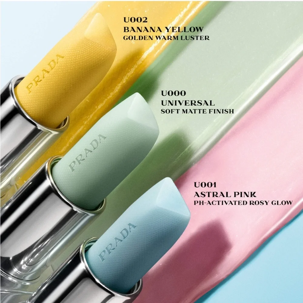 Prada🤍Balm Lip Frosting Care Mini Lipstick Balm in Banana Yellow NIB